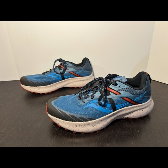 Saucony Ride 15 TR Running Shoes Sneakers Deep Sea/Lava Mens 10 - Picture 7 of 16